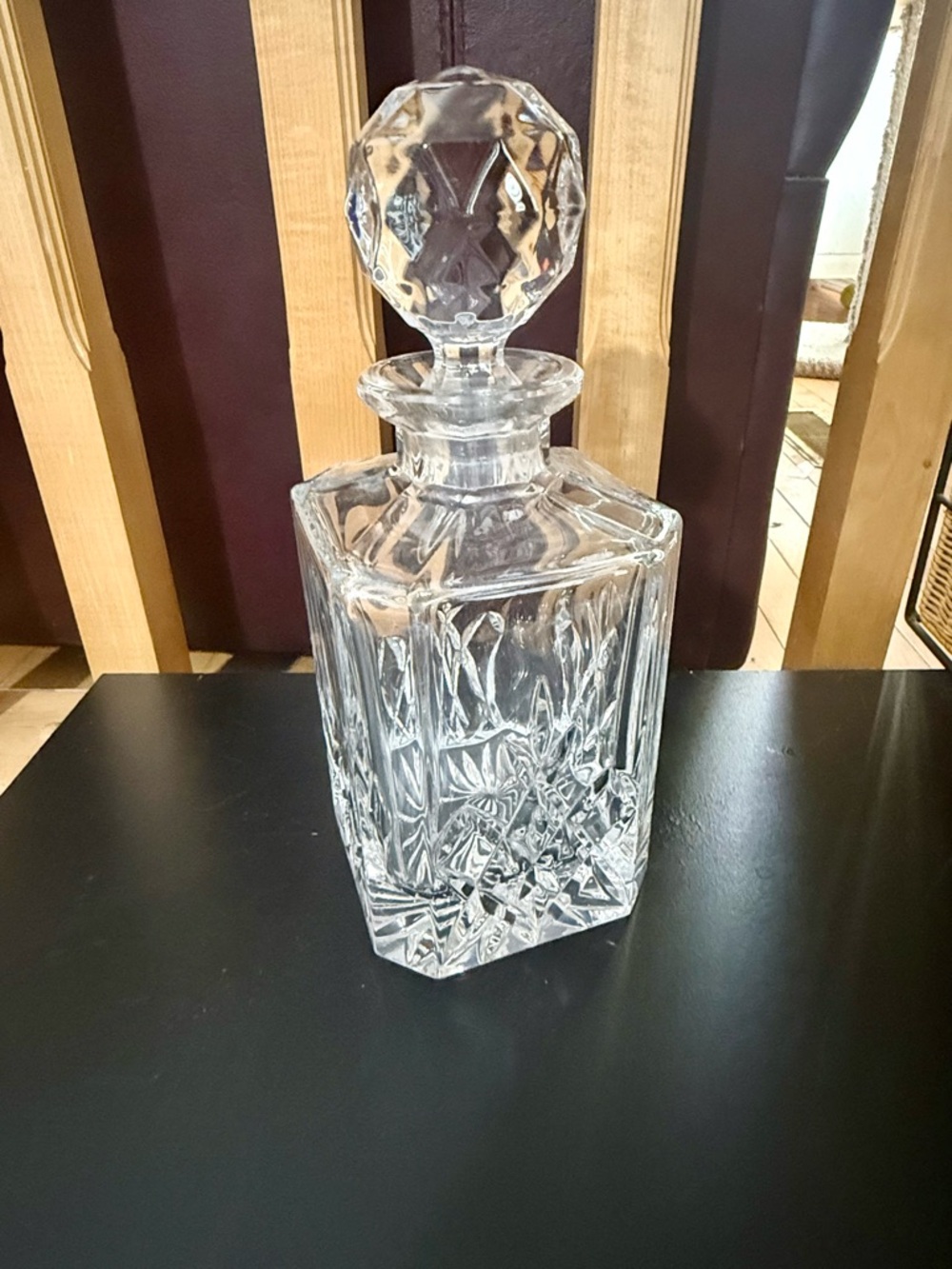 Stunning Bohemia Crystal Brixton Whiskey Decanter - 800ml, Czech Republic